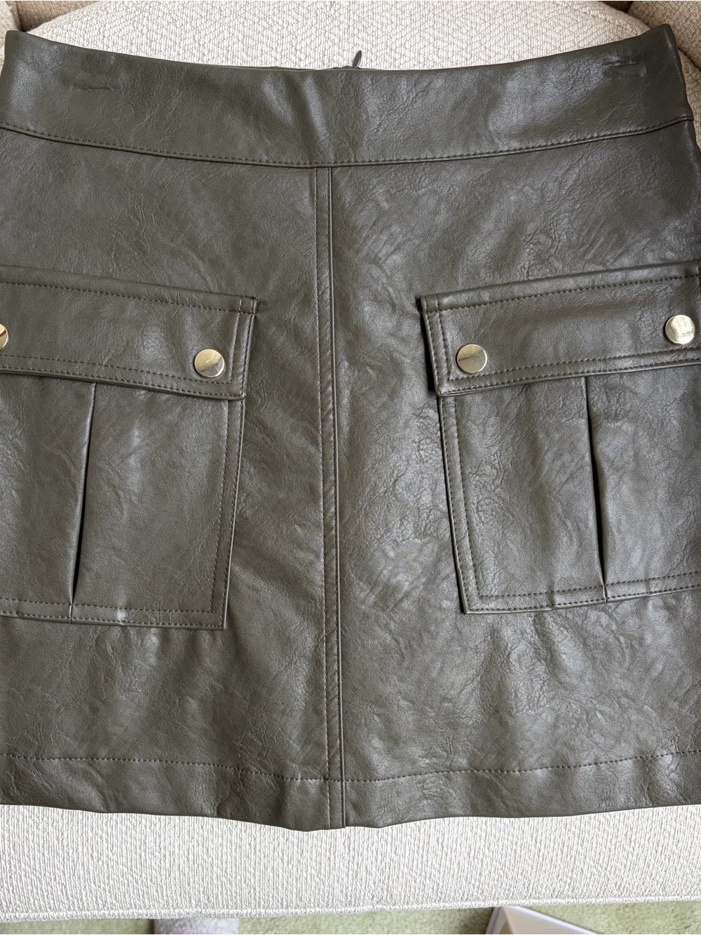 Zara Faux Leather Mini Skirt Green Size XS Like New